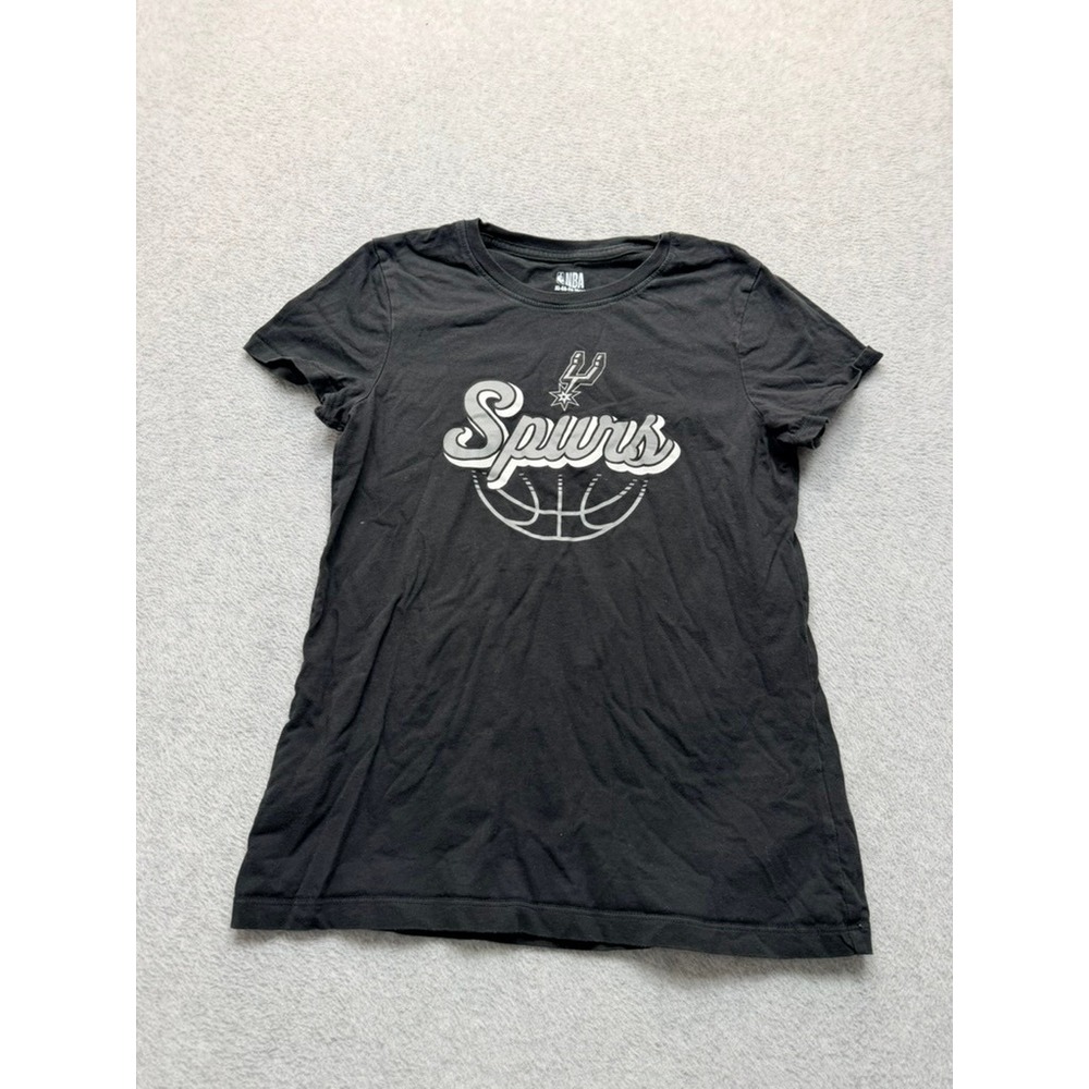 NBA San Antonio Spurs Black Graphic T-Shirt Girls XL 14/16 Basketball Tee